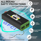 3000W Pure Sine Wave Power Inverter - Car Power Inverter 12v to 110v,Converter with 4 AC Outlets,6000W Peak,LCD Display,Remote Control,Power Inverters for Vehicles,Converter for RV,Truck,Solar,Outdoor