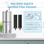AQUA CREST Gravity Water Filter System, NSF/ANSI 42&372 Certified Black Carbon Filters, Reduce Lead and Up to 99% Chlorine, 2.25G, for Home, Camping, RVing, Off-Grid, Emergencies, AQ-TN-A