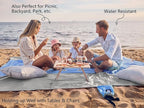 WEKAPO Beach Blanket Sandproof Waterproof, Extra Large Beach Mat, Oversized & Compact Sand Free, Quick Drying Beach Essentials for Vacation, Cruise, Picnic & Camping with Stakes