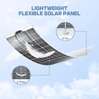 300W Flexible Solar Panel 23.5% High Efficiency 300 Watt Solar Panels Monocrystalline IP68 Waterproof Lightweight Bendable for RV, Camping, Boat, Roof Off-Grid (300w*2)
