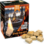 Fire Starter Squares (72 Pack) - Fire Starters for Fireplace, Grill, BBQ, Camping, Wood Stove and Bonfire Accessories - Odorless & Water Resistant
