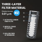 Water Filter Survival - 650ml Collapsible Water Bottle with Filter Squeeze Filter Bottle Befree or Peak Series for Hiking Backpacking Camping,with NSF/FDA Certification BPA-Free(White)