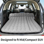Car Air Mattress, Inflatable SUV Truck Camping Mattress for Back Seat, Thickened Travel Car Bed Sleeping Pad with Air Pump 2 Pillows (SUV-Grey, SUV Air Mattress)