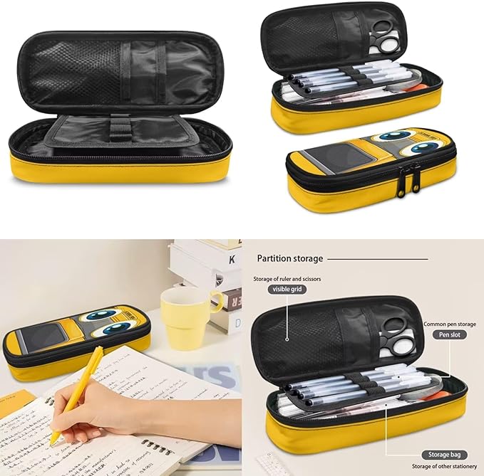 Cute Yellow Bus Schoolbag Kids Bookpack Set with Lunch Bag and Pencil Case Teens Boys and Girls Cartoon Laptop Bookpack School Bag Set for Elementary Middle Student 3 in 1