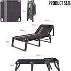 Sleeping Cots for Adults, 5Position Folding Chaise Lounge Chairs Outdoor, Folding Camping Cot, Folding Cot Camping Cot for Adults Portable Folding Outdoor（One Color-C）