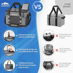INSMEER Soft Cooler Bag with Hard Shell & 2 Cup Holders, Portable 40L/70 Cans Collapsible Cooler Bags Insulated with Leakproof for Travel, ice chests and Cooler Lunch Box for Beach Camping Picnic