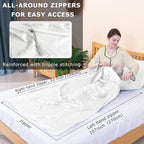 100% Silk Sleep Sack with Zippers on 3 Sides, 87”x43” Large Sleeping Liners for Hotels, Travel & Camping, Multifunctional Travel Sheets (Unzipped:87”x87”) for Adults, Lightweight, All Seasons