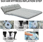 Car Air Mattress, Inflatable SUV Truck Camping Mattress for Back Seat, Thickened Travel Car Bed Sleeping Pad with Air Pump 2 Pillows (SUV-Grey, SUV Air Mattress)
