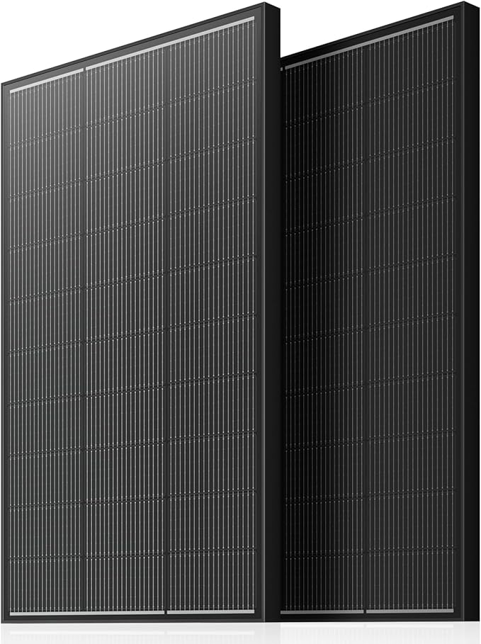 400 Watt Solar Panel 18BB, 2Pc 200W Solar Panel N-Type 24.6% High Efficiency Monocrystalline Solar Cells for Homes RV Boat Marine Rooftop Camper Caravan