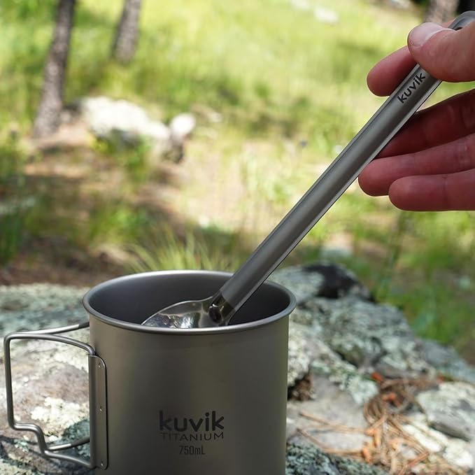 Kuvik Titanium Spork 2-Pack - Ultralight and Compact for Camping and Hiking