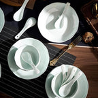 Bone China Dinner Sets Nordic Creative Phnom Penh Combination Ceramic Tableware Suit Suitable for Gifts Wedding Hotel 56 Piece