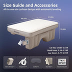 Truck Mattress, TPU Air Foam Camping Bed, Back Seat Inflatable CozyPad with Rechargeable Built-in Pump, Portable Travel Sleeping Mattress for Pickup Trucks