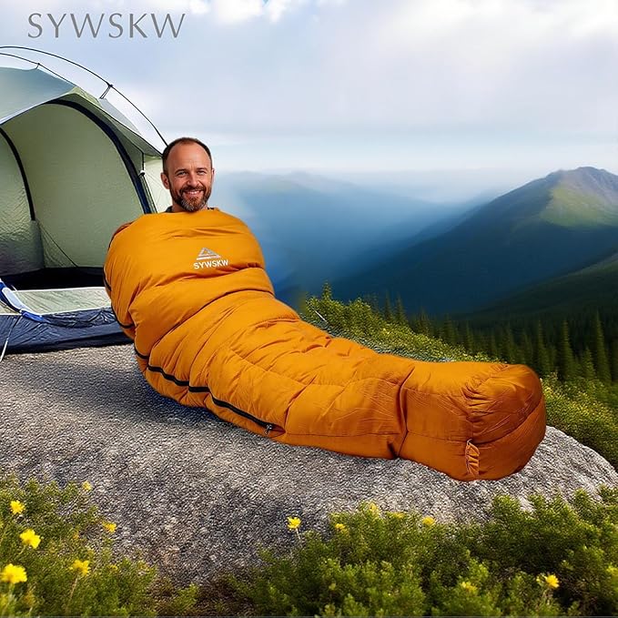 Down Sleeping Bag with Pillow for Backpacking,15℉ 5℉ 0℉ Wide Down Sleeping Bag (86.6 in x 33.5 in) for Adults,Youth Camping and Hiking Outdoor with 680FP Duck Down