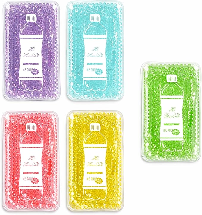 Reusable Ice Packs for Coolers - 5 Pack Freezable Gel Packs for Lunch Box, Camping, Picnic, Medical Cold Therapy - Leakproof & Long-Lasting Cold Storage