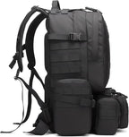 Military Tactical Backpack for Men 60L Waterproof Bug Out Bag Survival Rucksack Go Bag Emergency Molle System Army 3 Day Assault Pack for Hiking Hunting Camping Black