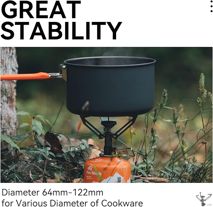 Fire-Maple Hornet II Portable Backpacking Hiking Stove, Mini with High Stability, UItra Light Titanium Gas Stove, for Camping, Backpacking, Hiking, and Survival