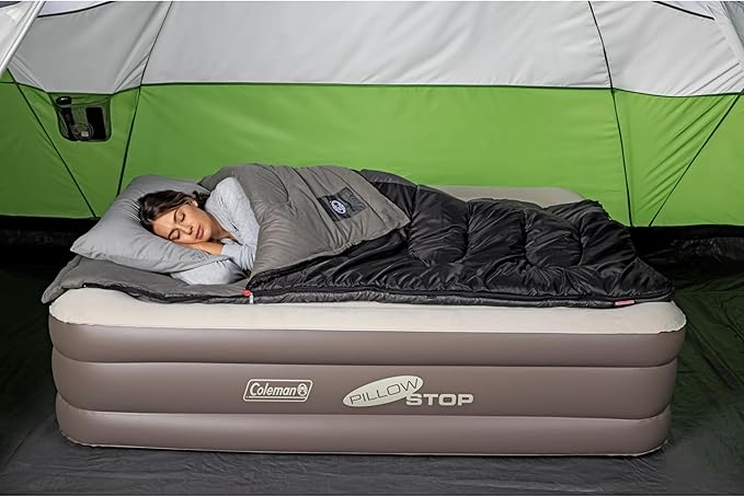 Coleman SupportRest Double-High 18" Queen Air Mattress | Indoor and Outdoor Raised Airbed with 120V Rechargeable Air Pump | Blow Up Air Mattress for Camping