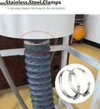 Adjustable Dryer Vent Tube with Clamps, Nylon Fabric Flexible Duct Pipe with Steel Wire Kitchen/Grow Tents/Utility Blower Exhaust Hose Kit(400mm(15 3/4"),5m (16.4ft))