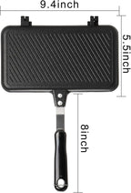 SOUJOY Sandwich Maker, Non-stick Grill Panini Maker Pan with Handle, Stovetop Toasted Aluminum Flip Pan Indoor Outdoor Camping Home Kitchen Breakfast