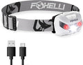 Foxelli USB-C Rechargeable LED Headlamp – Super Bright, Lightweight Head Lamp for Running, Camping, Hiking & Work – Comfortable Fit for Adults & Kids