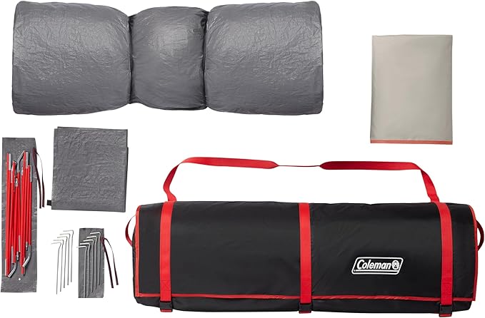 Coleman Skylodge Instant Tent with Rainfly, 4/6/8 Person Family Tent Sets Up in a Minute, Includes Pre-Attached Poles & Carry Bag, Made of PFAS-Free Materials