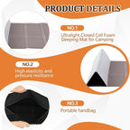 Double Sleeping Pad Closed Cell Foam Pad with Bag for Camping Backpacking Lightweight Mat, 72 x 45.67 in Moisture-Proof Mattress Portable for Outdoor Hiking Mountaineering