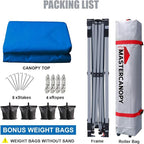 MASTERCANOPY Durable Pop-up Canopy Tent with Roller Bag (8x8, Blue)
