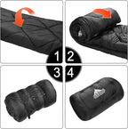 AGEMORE 0 Degree Double Sleeping Bag for Adults, Cotton Flannel Lined 2 Person Queen Size Warm Sleeping Bag for Family Winter Camping or RV Traveling