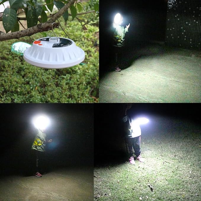 [120 LED 4500mah] Solar Camping Lights Rechargeable Portable Lantern Tent Lamp 5 Mode USB Remote Control Hanging Waterproof for Home Indoor Outdoor Emergency Courtyard 2 Pack