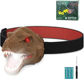 Dinosaur Headlamp Flashlight Outdoor Camping Gear LED Reading Head lamp, Hiking Headlight for Kids or Adults, Dinosaur Toys Ideal Gift for Birthday, Chirstmas, 3 AAA battery Included (Brown)