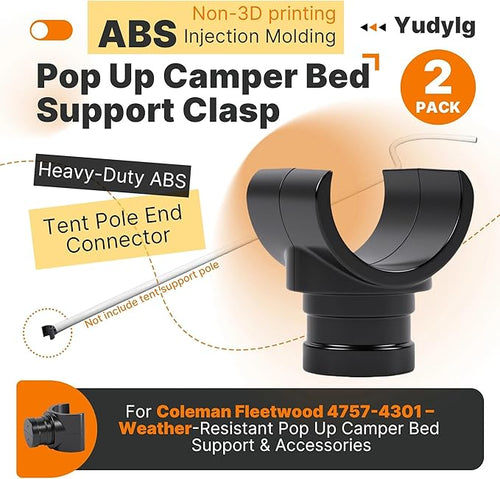 2 Pack Pop Up Camper Support Clasp – Heavy-Duty ABS Tent Pole End Connector for RV Coleman Fleetwood 4757-4301 – Weather-Resistant Pop Up Camper Support & Accessories