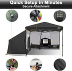 KAMPKEEPER 2 Person Canopy Side Tent, Camping Tent for 10x10 Canopies, Easy Up Cube Tents Gazebo Room with Mesh Window for Camping, Storage, Events(Canopy Not Included)