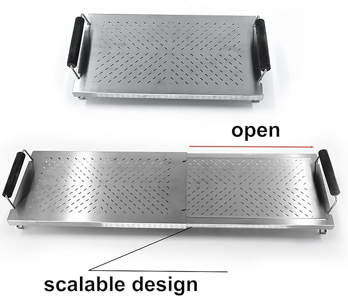 Adjustable Grill Warming Rack for Blackstone 17 22 28 36 Inch Grill, Stainless Steel Grill Warming Rack for Weber Charbroil Camp Chef and Most Tabletop Flattop Grill Accessories