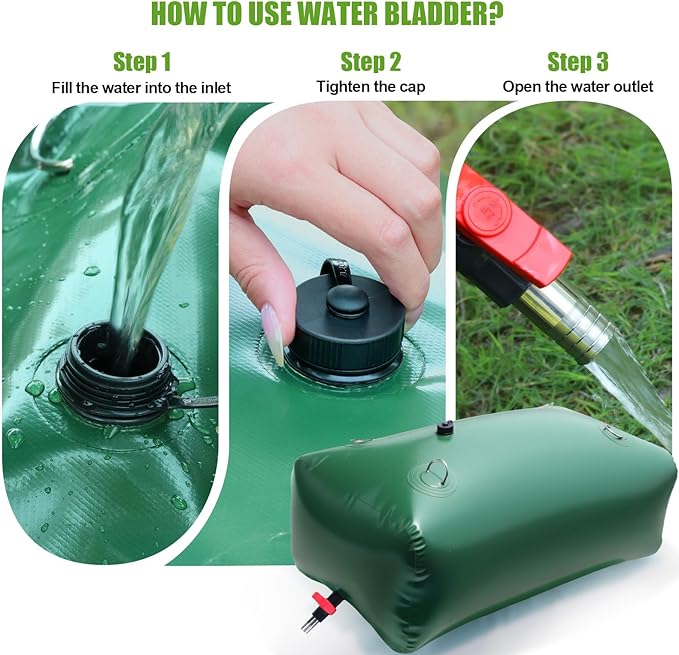 400 L/105.7 Gallon Water Storage Bladder, Foldable Portable Water Bladder Tank, Large Capacity Water Bag Container for Camping, Truck, RV, Emergency, Outdoor