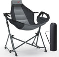 Hammock Camping Chair, 3 Heights Swinging Chair with Adjustable Backrest, Folding Rocking Chair with Head Pillow&Cup Holder, Outdoor Chairs for Camping and Hiking, Supports 350lbs, Black