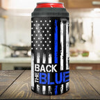 winorax Police Gifts Back The Blue American Flag Tumbler 4-in-1 Can Cooler Stainless Steel 12oz Travel Mug Coffee Cups US Flag Police Academy Graduation Gifts for Men Cops Officer Retirement