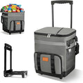 60-Cans Large Rolling Cooler Bag, Leakproof Insulated Soft Cooler Bag Ice Chest with Wheels Portable Wheeled Cooler, Collapsible Insulated Cooler Bag for Beach Camping Patio Travel Outdoor