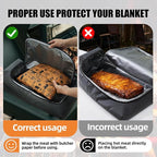 270° Opening BBQ Blanket for Resting Meat, Insulated Leak-Proof Meat Resting Bag for Brisket Turkey Pork, Smoker Accessories for Camping Kitchen Party , Anniversary Birthday Gift for Men Dad Husband