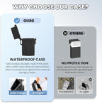 Waterproof Case with USB Rechargeable Electric Lighter, Airtight Holder Case for Whole Package 20pcs 84mm Size, Match Seal Storage Dry Box, EDC Survival Container for Fishing Kit, Camping