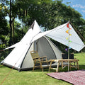 4 Person Tent for Camping Pyramid Teepee Tent Outdoor Portable Double Layers Indian Tipi Tent for Outdoor Family Hiking Yurt Tent