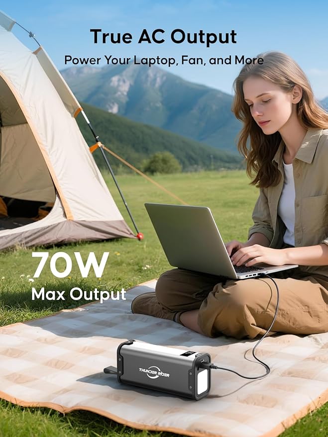 Portable Power Bank with AC Outlet 99.9Wh 27000mAh Laptop Charger, External Battery Pack 110V 70W Portable Power Station for Travel, Camping, Office, Blackout Emergency