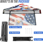 EAGLE PEAK 8x8 Pop Up Canopy Tent with Sidewall, Compact, Portable Slant Leg Instant Sun Shelter for Beach, Sports, & Camping, 8x8 Base 6x6 Top, American Icon