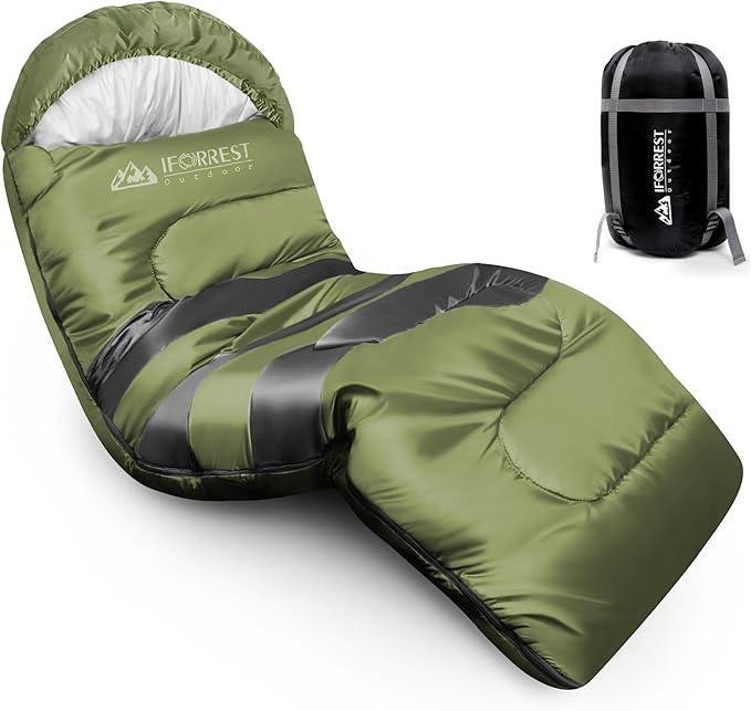 IFORREST Sleeping Bag - Single-Person Cold Weather Camping Sleep Bag for Adults and Teens - XXL 33in/ 40" - Extra-Wide & Warm for Big & Tall - All-Season Comfort