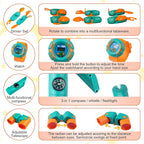 Kids Camping Set 50pcs with Tent & Space Projector Flashlight- Outdoor Campfire Toy Set for Toddlers Kids - Pretend Play Camp Gear Tools for Birthday Christmas