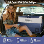 BODEGACOOLER 12 Volt Car Refrigerator,53Quart RV Fridge APP Control, Portable Car Freezer, (50L) -4℉-68℉ RV Electric Compressor Cooler 12/24V DC and 100-240V AC for Outdoor,Camping,Travel,Road Trip