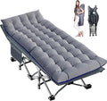 LILYPELLE Folding Camping Cot W/Mattress,XXL Cot Bed, Heavy Duty Wide Camping Cots for Adults, Portable Sleeping Cots Bed for Travel Camping/Office, Home Nap