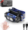 WORKPRO Rechargeable Work Headlamp, 700LM LED Head Lamp with Motion Sensor, 180° Adjustable Angle & Long Runtime, Memory Function for Mechanic, Repair, Construction and Jobsite