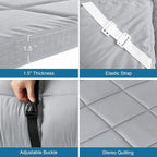Cot Mattress Topper (Improved Thickness), Foam Quilted Pads for Camping, Soft Comfortable Sleeping Cot Mattress Pad Only, Camping Pad 75"x30" for Camp Cot/Rv Bunk/Narrow Twin Beds, Navy