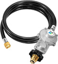 GasSaf 5FT 2 Stage Propane Regulator with Hose, Dual-Stage Propane Regulator for RV, Generator, Camp Stove, Gas Grill, and Heater - CSA Certified