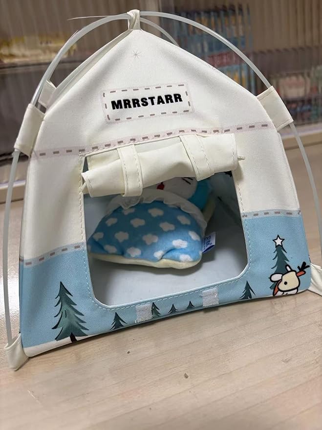 Mini Tent,Model Tent Decoration with Chair,1:12 Miniature Doll Camping Model Tents Movable Decorative Scene Accessories Photography Props Miniature Model Tent for Tiny Pets (White)